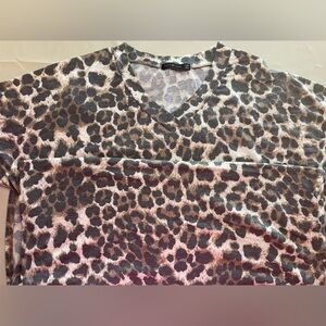 Leopard Print V-Neck Women's cotton dress